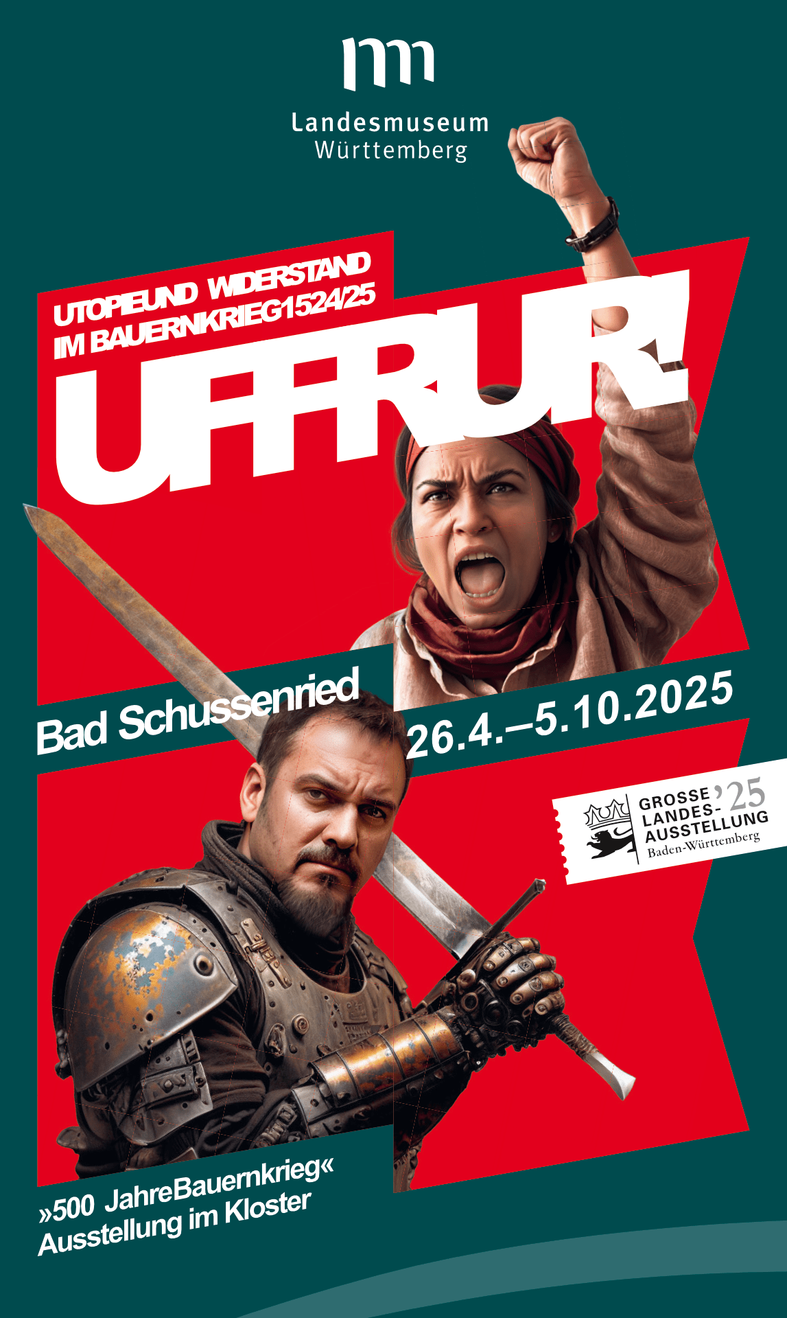 Flyer Landesausstellung UFFRUR! in Bad Schussenried 2025